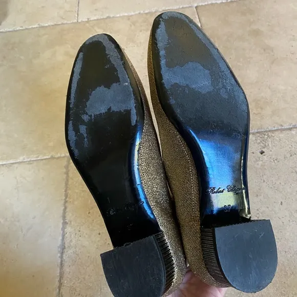 Vintage 1960s Robert Clergerie Gold Metallic Ankle Boots size 37 / 6.5