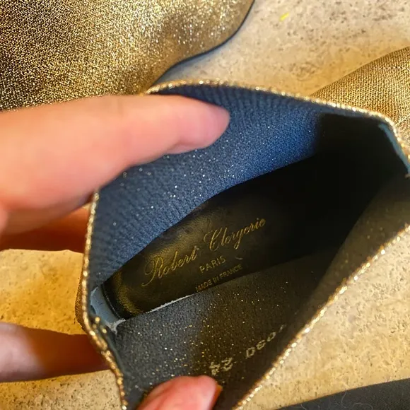 Vintage 1960s Robert Clergerie Gold Metallic Ankle Boots size 37 / 6.5