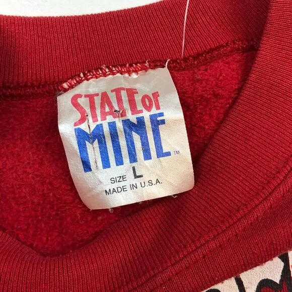 vintage 1993 rocky and bullwinkle tv promo crewneck sweater red Large L B25