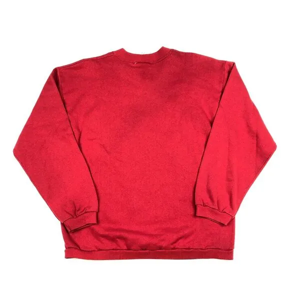 vintage 1993 rocky and bullwinkle tv promo crewneck sweater red Large L B25