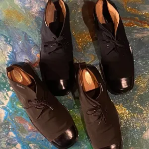 Vintage 2 lots NOUCHKA MADE IN ITALY Men's Black/BROWN Leather Shoes size 45
