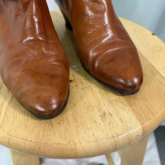 Vintage 70s Bally Heeled Puff Ankle Boots Size 5