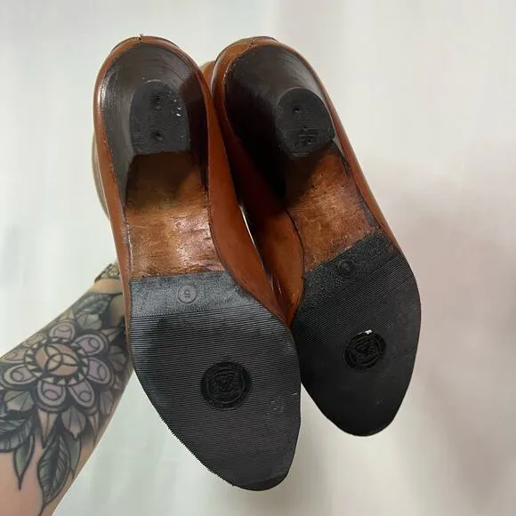 Vintage 70s Bally Heeled Puff Ankle Boots Size 5
