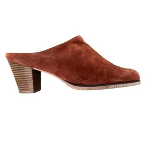 Vintage 70's Golo Suede Mules Heels Boho Size 9.5 Hippie Festival