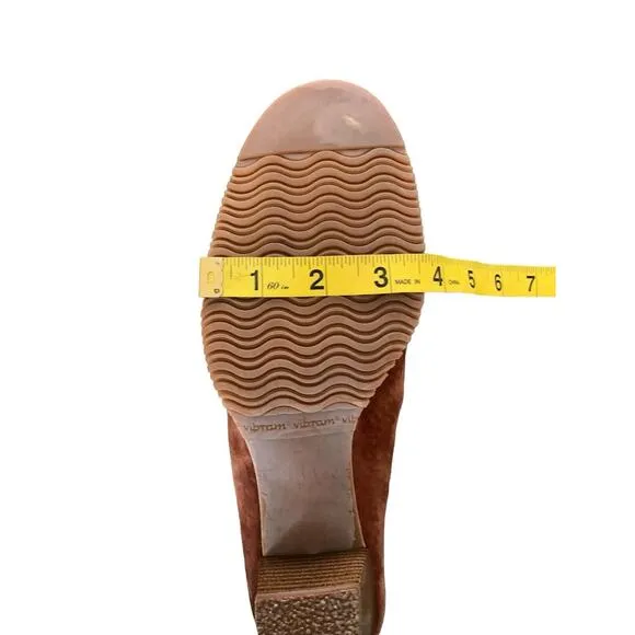 Vintage 70's Golo Suede Mules Heels Boho Size 9.5 Hippie Festival