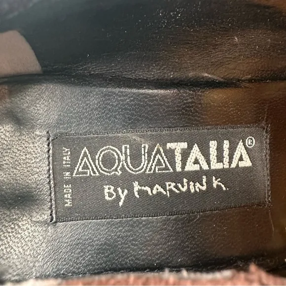 Vintage Aquatalia Brown Suede Heels Elegant Slip-On Shoes Size 9.5