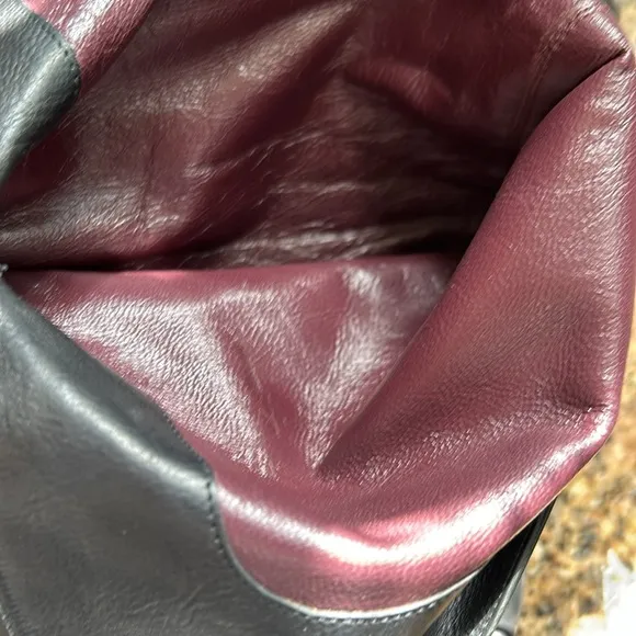 Vintage Black Leather Knee High Heeled Boots Made in Italy