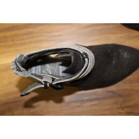 Vintage‎ Everly-PL by Jeffrey Campbell Boots Western Black Metallic Size 6.5