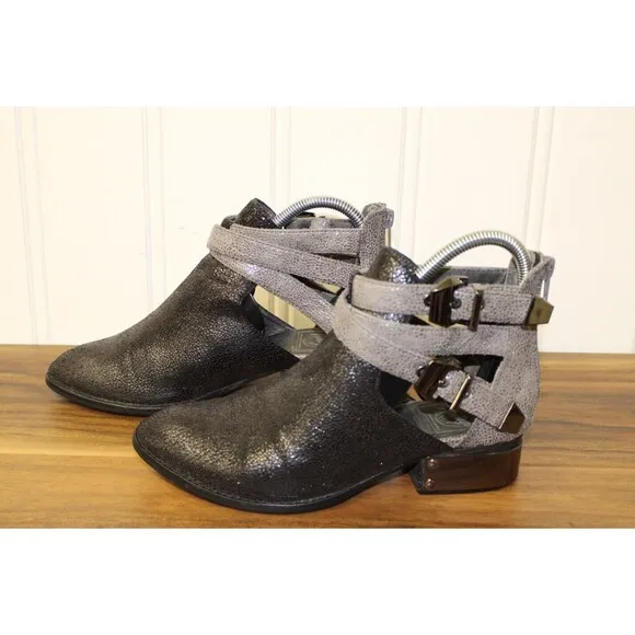 Vintage‎ Everly-PL by Jeffrey Campbell Boots Western Black Metallic Size 6.5