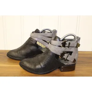 Vintage‎ Everly-PL by Jeffrey Campbell Boots Western Black Metallic Size 6.5