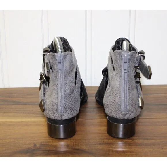 Vintage‎ Everly-PL by Jeffrey Campbell Boots Western Black Metallic Size 6.5