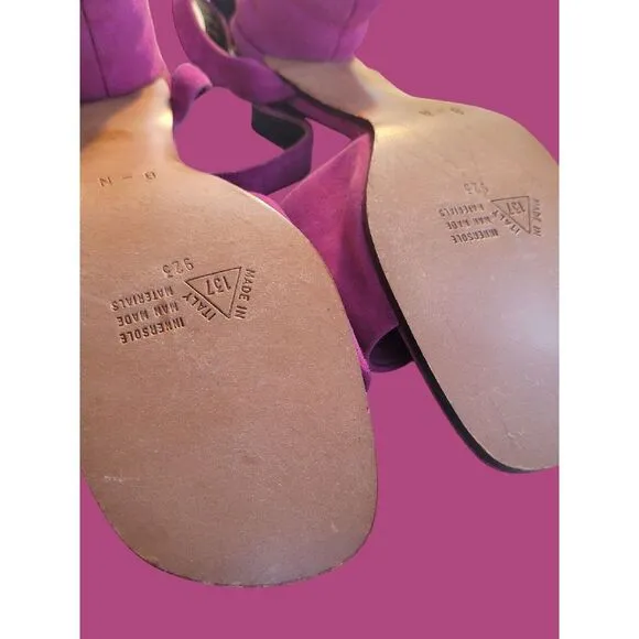 Vintage‎ Miss Buccellati 60s Purple Suede Strappy Heels 8 Italy