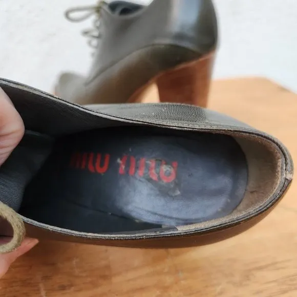 Vintage MIU MIU Y2K Ankle Mule Boots Green