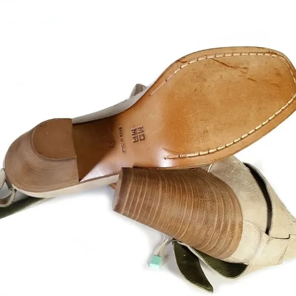 Vintage MOMA Italian Shoes 39 Beige Maryjane Pumps Womens Size 9