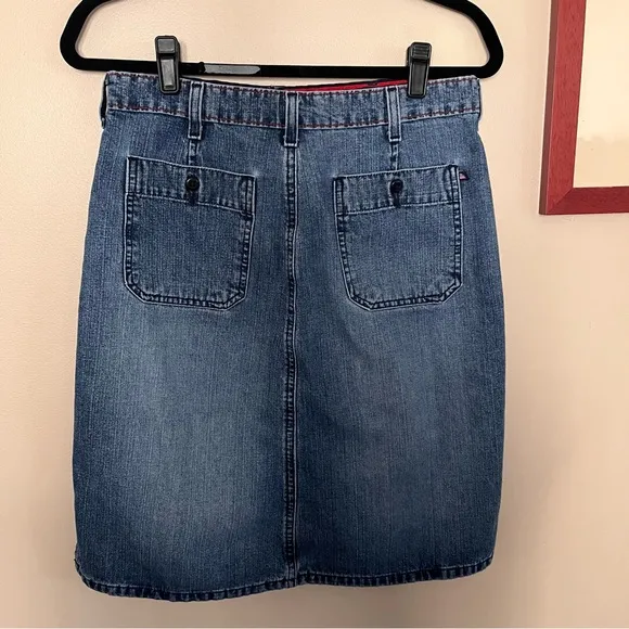 Vintage Polo Jeans Co Ralph Lauren Jean Patch Pocket  Knee Skirt Sz 6