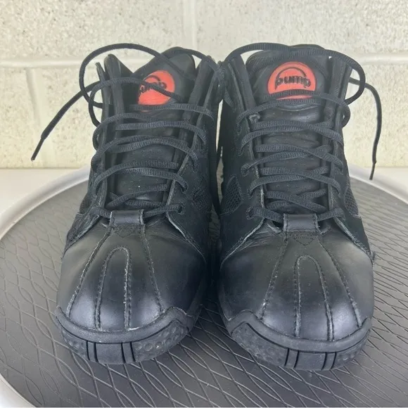 Vintage Reebok Pump Men's Black Leather Basketball Shoes Size 12