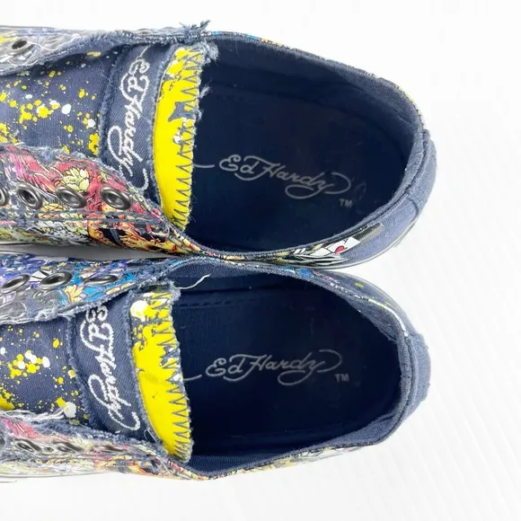 Vintage Y2K Ed Hardy Slip On Graffiti Tattoo Fashion Sneakers Shoes