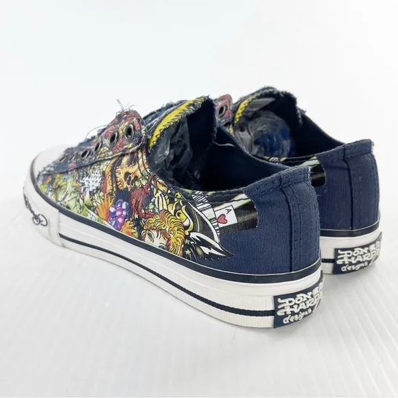Vintage Y2K Ed Hardy Slip On Graffiti Tattoo Fashion Sneakers Shoes