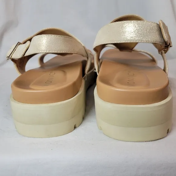 Vionic Alondra Lug Platform Sandals Pink Metallic Leather Size 10