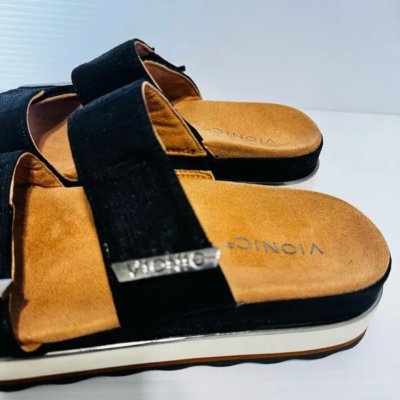 Vionic Brandie Black Platform Sandals Size 10