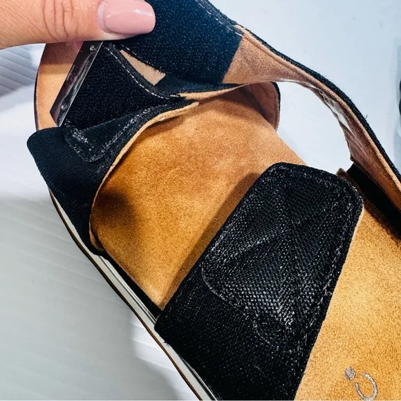 Vionic Brandie Black Platform Sandals Size 10