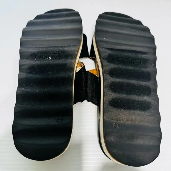 Vionic Brandie Black Platform Sandals Size 10