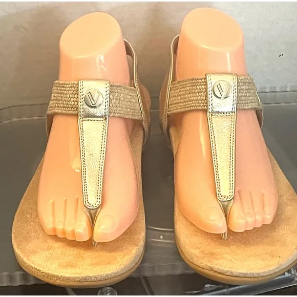 Vionic BREA TOE POST SLINGBACK SANDAL Women's Gold Size 8.5