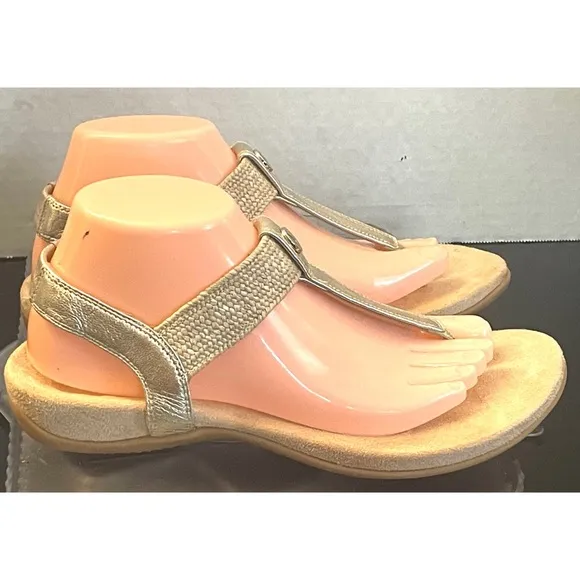 Vionic BREA TOE POST SLINGBACK SANDAL Women's Gold Size 8.5