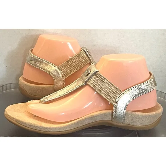 Vionic BREA TOE POST SLINGBACK SANDAL Women's Gold Size 8.5
