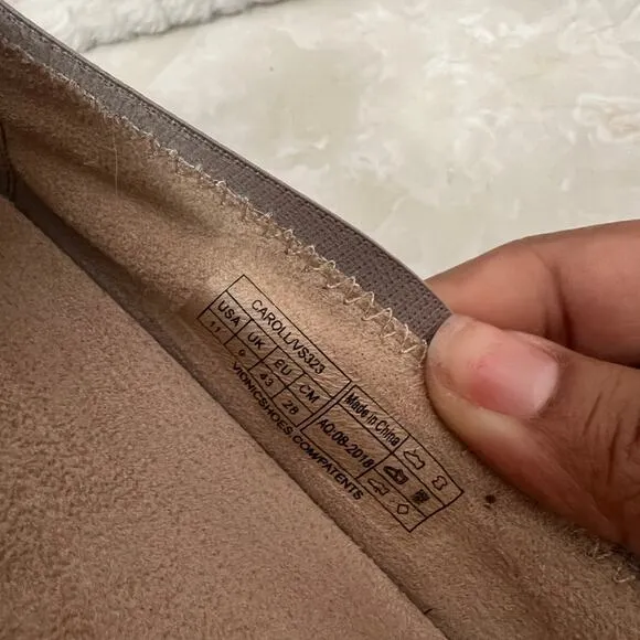 Vionic Caroll Taupe Grey Leather Ballet Flats Womens Sz 11 US