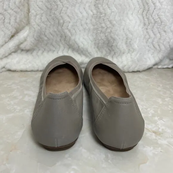 Vionic Caroll Taupe Grey Leather Ballet Flats Womens Sz 11 US