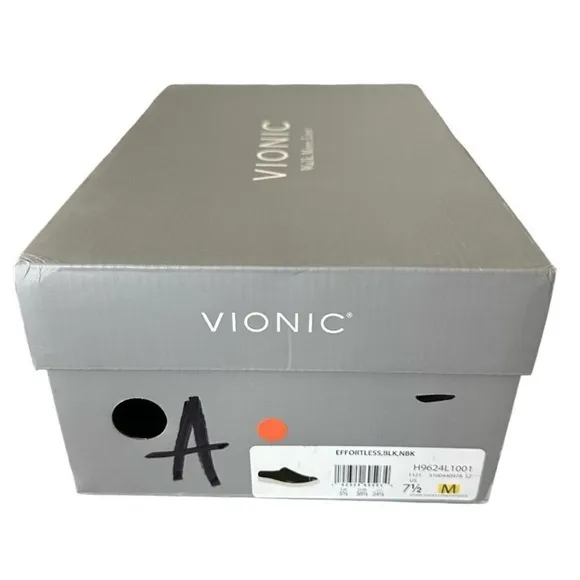 Vionic Essence Effortless Black Nubuck Supportive Slip On Shoe Women’s Size 7.5