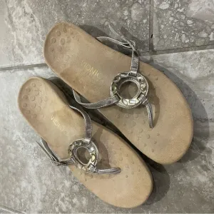 Vionic Ricci Orthaheel Women’s  Gold Casual Rhinestone Sandals sz 11