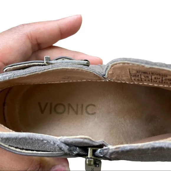 Vionic Taupe  Suede Strap Buckle Bootie/ Ankle Boots Size: 6.5