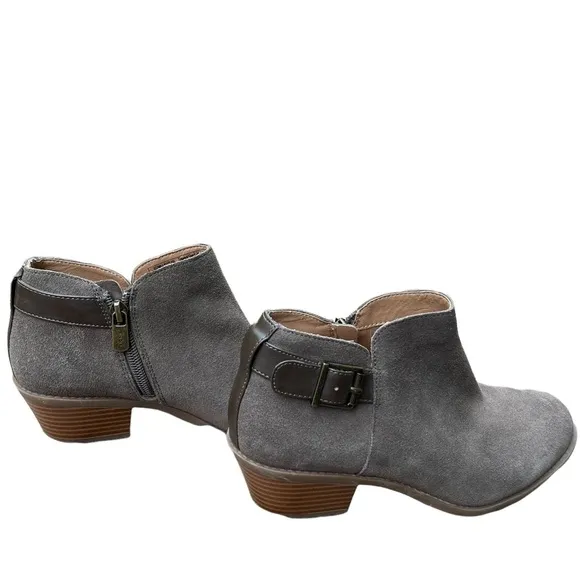 Vionic Taupe  Suede Strap Buckle Bootie/ Ankle Boots Size: 6.5