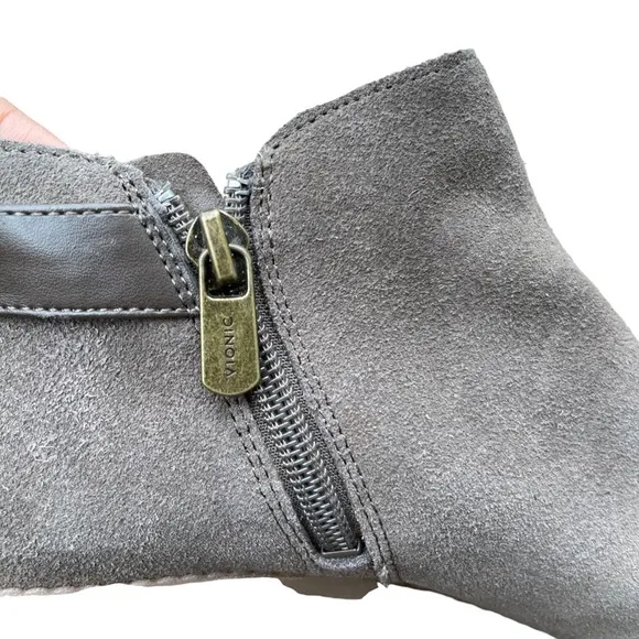 Vionic Taupe  Suede Strap Buckle Bootie/ Ankle Boots Size: 6.5