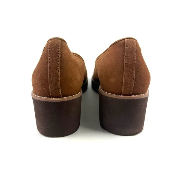Vionic Willa Wedge 8.5 Shoes Brown Suede Slip On Arch Support Womens