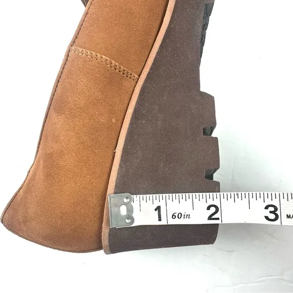 Vionic Willa Wedge 8.5 Shoes Brown Suede Slip On Arch Support Womens