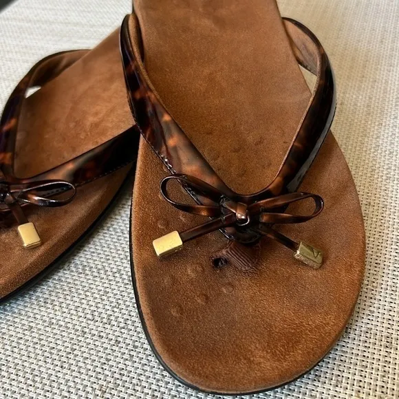 Vionic Women’s US 9-9.5 browns Tortuous Flip Flops Bella Flat Comfort Sandal