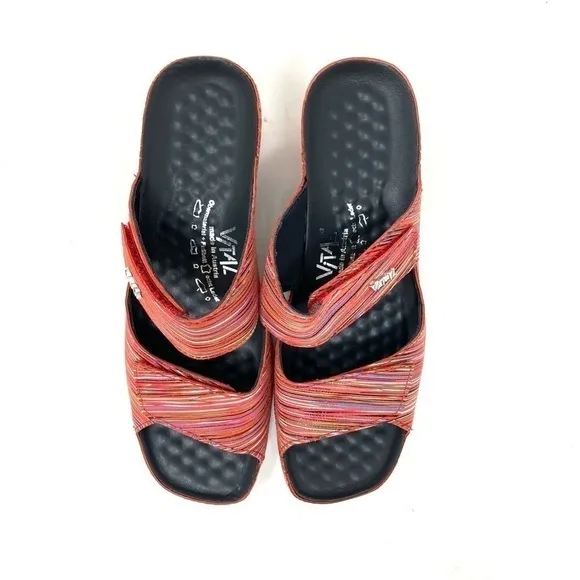 Vital 0520 Joy Just Passion Red Leather Mule Comfort Sandals