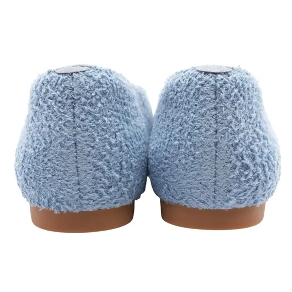 VIVAIA Margot Squared-Toe Terry Knit Flats in Blue Demin-Pumpkat EU 42 / US 10.5