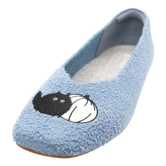 VIVAIA Margot Squared-Toe Terry Knit Flats in Blue Demin-Pumpkat EU 42 / US 10.5