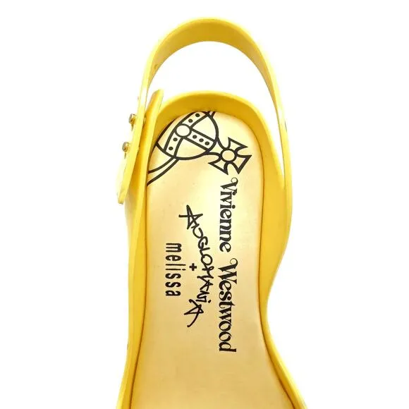 Vivienne Westwood Yellow Heart Heels | Anglomania Peep Toe Deadstock