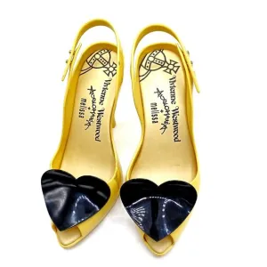 Vivienne Westwood Yellow Heart Heels | Anglomania Peep Toe Deadstock