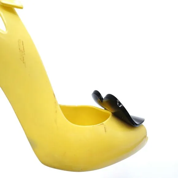 Vivienne Westwood Yellow Heart Heels | Anglomania Peep Toe Deadstock