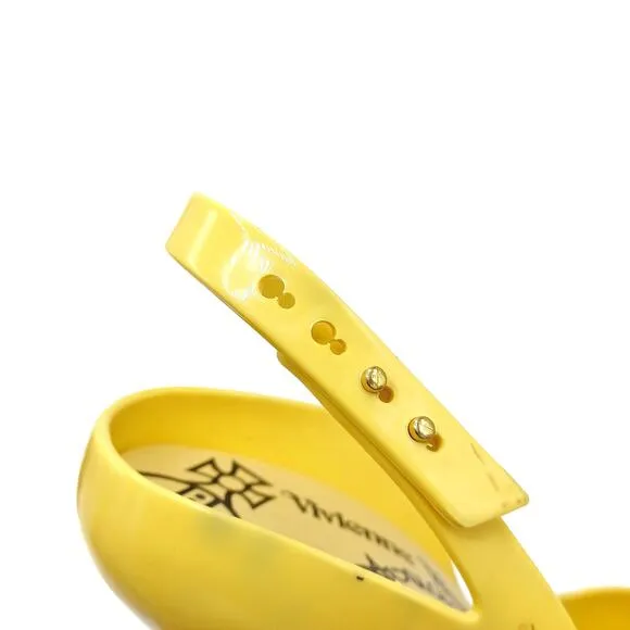 Vivienne Westwood Yellow Heart Heels | Anglomania Peep Toe Deadstock