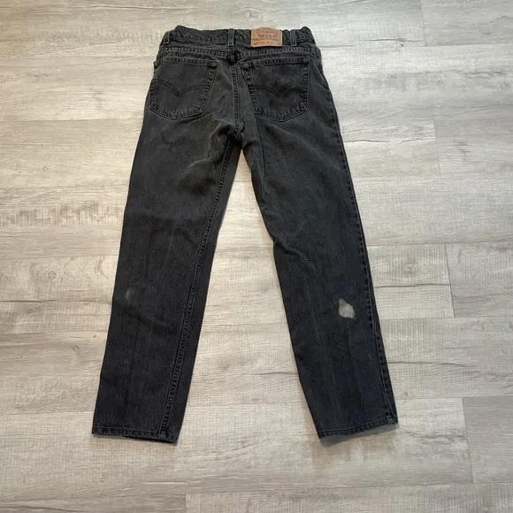 Vtg Levis Jeans Mens 33x30 505 Regular Fit Straight Leg Black Made USA (30x30)