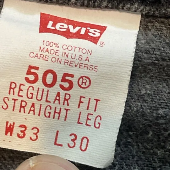 Vtg Levis Jeans Mens 33x30 505 Regular Fit Straight Leg Black Made USA (30x30)