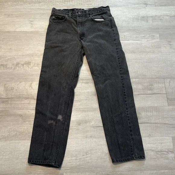 Vtg Levis Jeans Mens 33x30 505 Regular Fit Straight Leg Black Made USA (30x30)