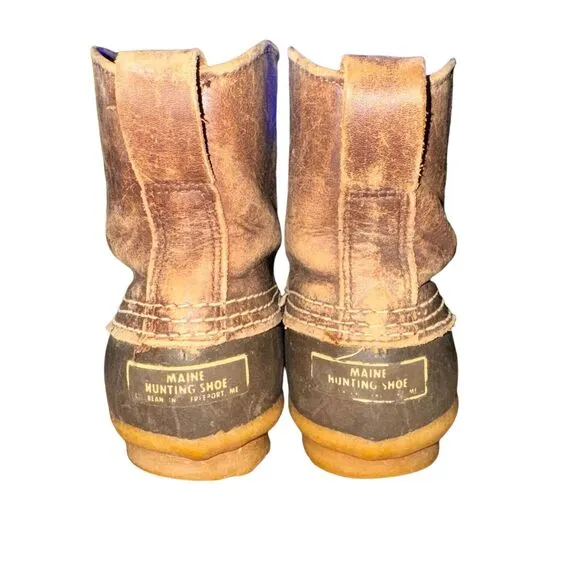 Vtg L.L. Bean Duck Boot Men's Size 6 M Brown Leather Maine Hunting Shoes